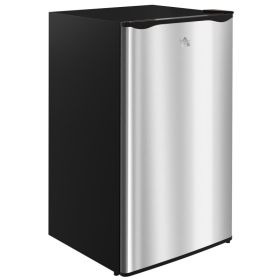 3.2 Cu.Ft Mini Fridge with Freezer, Single Door Compact Refrigerator with Adjustable Thermostat, Shelf and Reversible Door for Bedroom, Dorm, Home Of