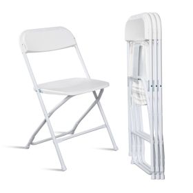 4Pcs Folding Chair, 350LBS Lightweight Foldable Plastic Chair, Reinforced Metal Frame Easy To Fold & Store For Indoor & Outdoor, Wedding, Party, Meeti