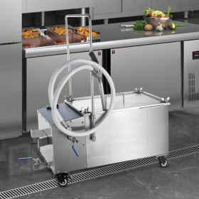 Mobile Fryer Filter, 38L Oil Tank Capacity, Oil Filtration System With 10 L/min Oil Filtration Speed, Mobile Frying Oil Filtering System With Swivel W
