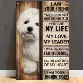 CIFbuy Vintage Bichon Frise Metal Tin Sign Warm Pet Quotes Wall Decor For Living Room Bedroom - TikTok, Temu Pick-up Service