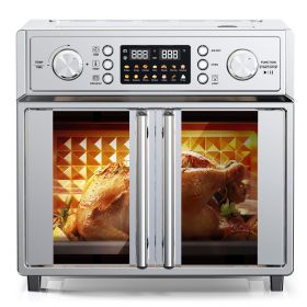 29.5QT French Door Air Fryer Toaster Oven Combo, Countertop Oven with 14 Presets & Digital Control, Stainless Steel Large Toaster Oven for Baking