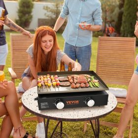 Commercial Griddle, 22.4' Heavy Duty Manual Flat Top Griddle, Countertop Gas Grill With Non-Stick Cooking Plate, Steel LPG Gas Griddle, H-Shaped Burne