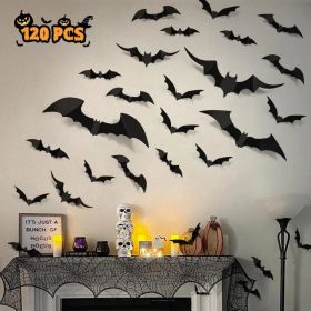 100pcs Bats Halloween Decorations: Halloween Bats Wall DÃ©cor Bat Stickers Decals PVC 3D Wall Bat Scary Stickers Halloweens Party Decorations Indoor O (Option: 100pcs)