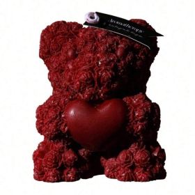 Premium Quality Soothing Fragrance Aromatherapy Candles. Romantic Handmade Rose-Shaped Sculptures, Perfect For Home Party Ambiance Creation & Heartfel (Option: Rose Bear)