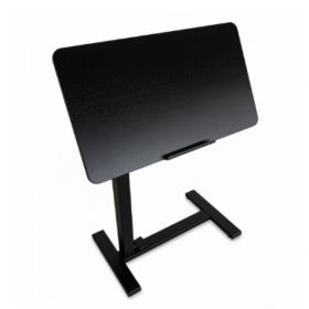 A Wheeled Adjustable Bedside Table, A Portable Dining Table With Adjustable Height And Inclination, Suitable For Dining, Working And Reading. (Option: Black)