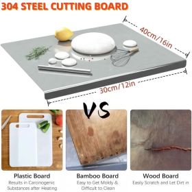 XXL 304 Stainless Steel Cutting Board  Anti-Slip & Mildew-Proof No More Moldy Wooden Boards - Heavy-Duty & Food-Safe, Easy To Clean - Chop Meat, Knead (Option: 30CM40CM)